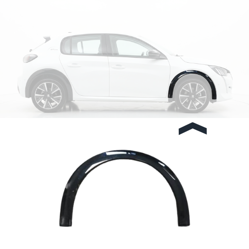 Embout - Tour d'aile avant droite pour PEUGEOT 208 II phase 1 2019-2023, GT LINE, noir brillant, Neuf
