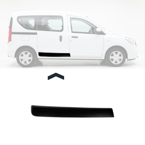 Moulure couverture porte arrière droite pour DACIA DOKKER phase 1 2012-2017, clips,  noire gaufré, Neuve