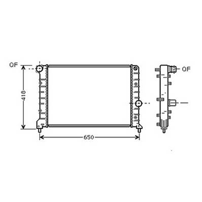 Radiateur de refroidissement moteur pour ALFA ROMEO 147 ph.1 2000-2004, OEM: 46842843, Neuf