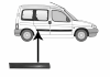 Moulure baguette latérale sur porte arrière droite pour CITROËN BERLINGO I phase 1, 1996-2002, Noire, sans clips, Neuve