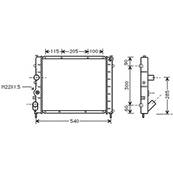 Radiateur de refroidissement moteur pour RENAULT KANGOO I ph.1 1997-2003, OEM: 7700312858, Neuf