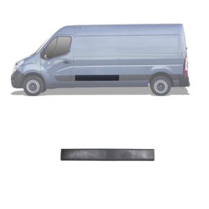 Moulure baguette centrale sur porte latérale gauche pour RENAULT MASTER III phase 1, 2010-2014, châssis moyen/long, Noire 146.5, Neuve