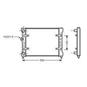 Radiateur de refroidissement moteur pour VOLKSWAGEN POLO III ph.1 1994-1999, OEM: 6K0121253K, Neuf