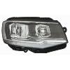 Phare Optique avant droit pour VOLKSWAGEN TRANSPORTER T6 phase 1, 2015-2019, fond noir, profil chromé, H7+H7, avec moteur, Neuf