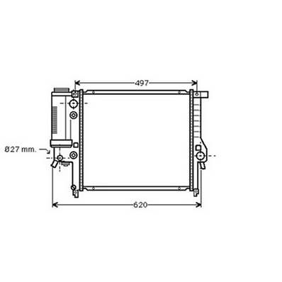 Radiateur de refroidissement moteur pour BMW Serie 3 E36 1990-1998, OEM: 17101723898, Neuf