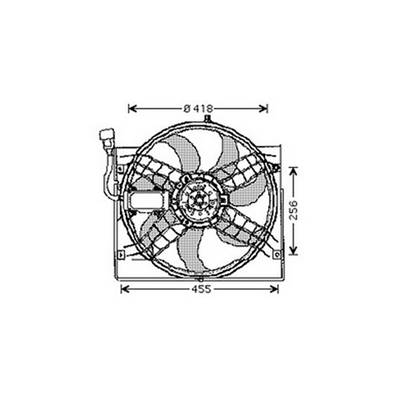 Ventilateur Radiateur moteur pour BMW Serie 3 E46 1998-2001, OEM: 17117790896, Neuf