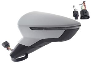 Rétroviseur gauche électrique pour SEAT IBIZA V phase 1 2017-2021, dégivrant, feu clignotant, rabattable électriquement, Neuf à peindre