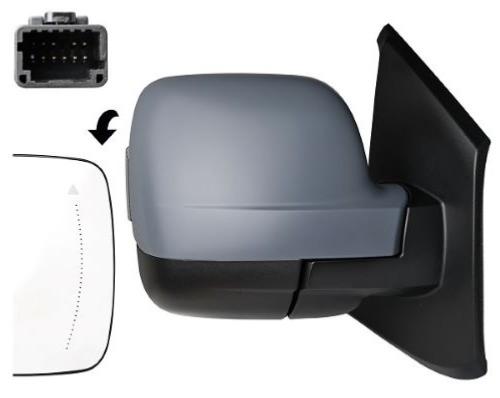 Rétroviseur droit électrique pour RENAULT TRAFIC III phase 3 depuis 2021, dégivrant, rabattable électriquement, aspherique, avec feu et sonde, 12 pin, BLIS, Neuf à peindre
