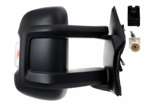 Rétroviseur extérieur gauche électrique pour FIAT DUCATO Camping-car III phase 2 depuis 06/2014, dègivrant, avec feu, braces long, 16 W, 9 pin, Avec antenne radio AM/FM, Neuf