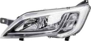 Phare avant gauche pour PEUGEOT BOXER II phase 2 2014-2023, H7+H7, électrique, avec moteur, avec éclairage directionnel, LED, chromé, Neuf