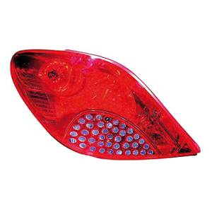 Feu arrière gauche pour PEUGEOT 207 phase 1, 2006-2009, (rouge), Neuf