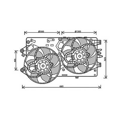 Ventilateur Radiateur moteur pour FIAT GRANDE PUNTO 2005-2009, OEM: 55703903, Neuf