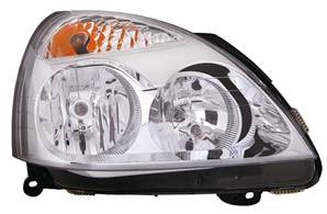 Phare Optique avant droit pour RENAULT CLIO II CAMPUS, 2009-2012, H7+H1, fond chromé, Neuf