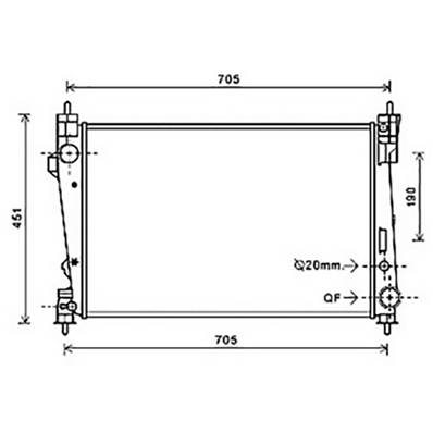 Radiateur de refroidissement moteur pour ALFA ROMEO GIULIETTA 2010-2016, OEM: 50514481, Neuf