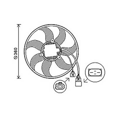 Ventilateur Radiateur moteur pour AUDI A4 IV ph.1 2007-2011, OEM: 1K0959455EA, Neuf