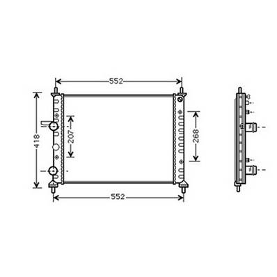 Radiateur de refroidissement moteur pour FIAT MULTIPLA 2004-2010, OEM: 51745120, Neuf