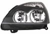 Phare Optique avant gauche pour RENAULT CLIO II phase 2, 2001-2003, H7+H1, fond noir, Neuf
