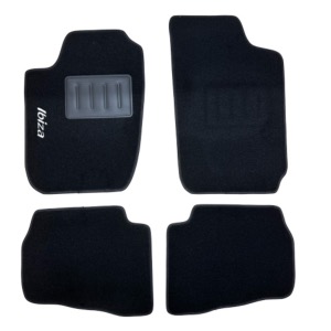 Kit 4 Tapis de sol Auto pour SEAT IBIZA de 2002 à 2008 (6L), sigle IBIZA, avec CLIPS, Neuf