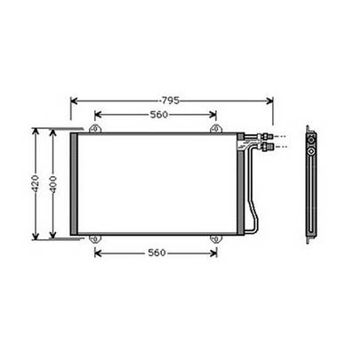 Condenseur de Climatisation pour MERCEDES SPRINTER I ph.1 1995-2000 (W900-W904), OEM: 9015000454, Neuf