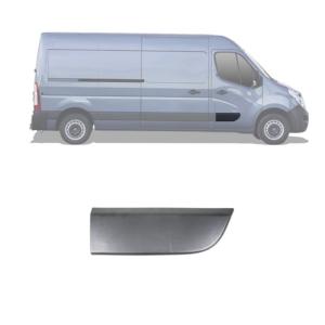 Moulure baguette latérale sur porte avant droite pour OPEL MOVANO II, 2010-2019, Noire, Neuve