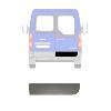 Moulure baguette arrière sur porte arrière droite pour RENAULT MASTER III phase 3, depuis 2019, Noire 87 cm, Neuve