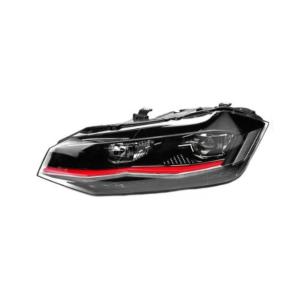 Phare gauche pour VOLKSWAGEN POLO VI phase 1 2017-2021, électrique, moteur, sans unité de contrôle, bord rouge, full LED, montage Valeo, mod. GTI, Neuf