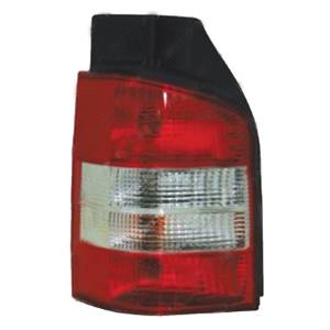 Feu arrière gauche pour VOLKSWAGEN TRANSPORTER T5, 2003-2009, (2 portes), rouge/blanc, fond noir