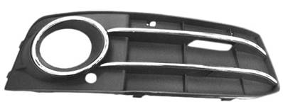 Grille de calandre droite pour AUDI A4 IV ph. 1 2007-2011, trou antibrouillard, profil chromé, Neuve