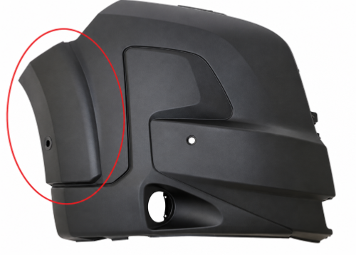 Crosse pare chocs avant droit pour OPEL MOVANO II depuis 2024, noir, avec antibrouillard, 2 trous PDC + supports, mod. avec elargisseur, Neuf