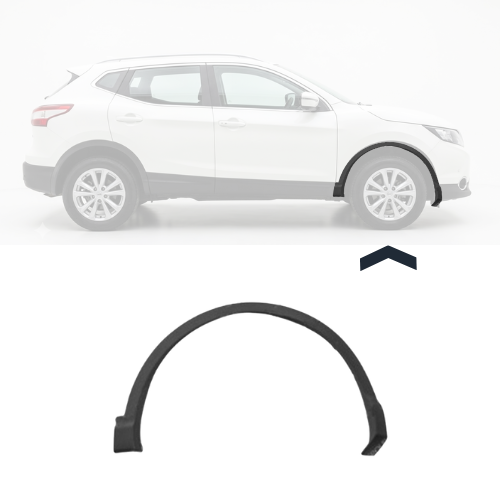 Embout - Tour d'aile avant droite pour NISSAN QASHQAI II ph. 1 2014-2017, Noir, Neuf
