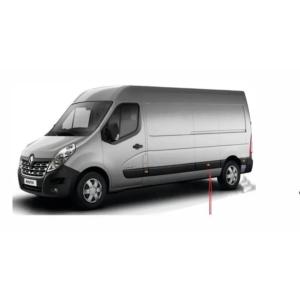 Moulure baguette centrale sur porte latérale gauche pour RENAULT MASTER III phase 3, depuis 2019, trou feu gabarit, châssis long, noire 92.5 cm, Neuve