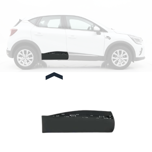 Moulure sous porte arrière droite pour RENAULT CAPTUR II 2020-2024, trous profil, noire gaufré, Neuve