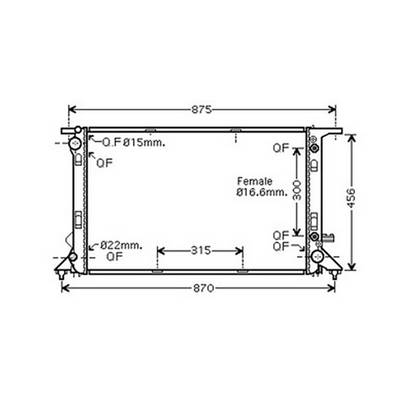 Radiateur de refroidissement moteur pour AUDI A5 I ph.1 2007-2011, OEM: 8K0121251AA, Neuf