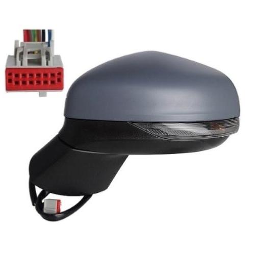 Rétroviseur extérieur gauche électrique pour FORD PUMA depuis 2019, rabattable électriquement, dégivrant, feu clignotant, feu de courtoisie,10 pins, Neuf à peindre