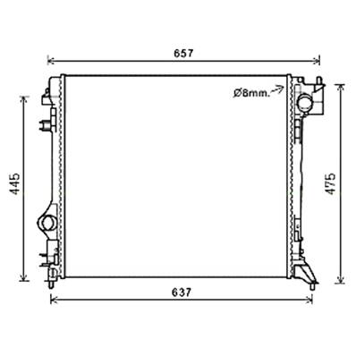 Radiateur de refroidissement moteur pour NISSAN QASHQAI II ph.1 2014-2017, OEM: 214104EA0A, Neuf