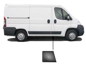 Moulure montant porte avant droite pour FIAT DUCATO III phase 1, 2006-2014, 23cm, noire, Neuve