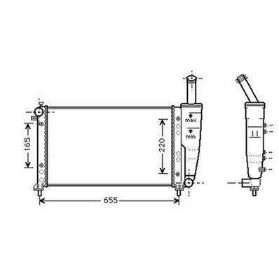 Radiateur de refroidissement moteur pour FIAT PUNTO II ph.1 1999-2003, OEM: 46786267, Neuf
