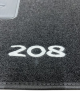 Kit 4 Tapis de sol Auto pour PEUGEOT 208 de 2015-2019, avec sigle 208, avec CLIPS, Neuf