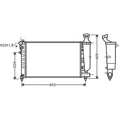 Radiateur de refroidissement moteur pour PEUGEOT 106 ph.2 1996-1998, OEM: 133029, Neuf