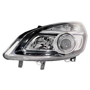 Phare Optique avant gauche pour RENAULT SCENIC II phase 2, 2006-2009, H7+H1, fond noir, Neuf