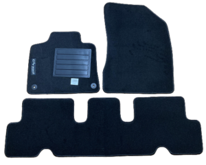 Kit 4 Tapis de sol Auto pour CITROËN C4 PICASSO II, 2013-2016, avec sigle C4 PICASSO, moquette noire et clips, Neuf