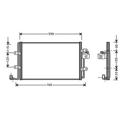Condenseur de Climatisation pour VOLKSWAGEN NEW BEETLE ph.1 1998-2005, OEM: 1C0820413G, Neuf