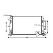 Radiateur de refroidissement moteur pour VOLKSWAGEN CRAFTER ph.1 2006-2011, OEM: 2E0121253, Neuf
