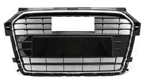 Grille radiateur pour AUDI A1 2014-2018, noire brillante, avec cadre chromé, Neuve