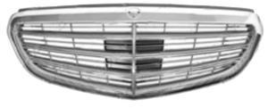 Grille de radiateur pour MERCEDES CLASSE E de 2013 à 2016 (W212), en argent, profil chromé, Mod. EXCLUSIF, Neuve