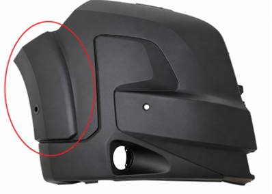 Crosse avant droite pour PEUGEOT BOXER III phase 1 depuis 01/2024, noire, avec antibrouillard, 2 trous PDC et supports, pour modèles avec élargisseurs d’aile, Neuve