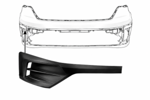 Moulure pare chocs avant droite pour RENAULT TRAFIC depuis 2021, noire, Neuf.