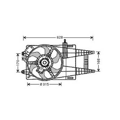 Ventilateur Radiateur moteur pour FIAT PUNTO II ph.1 1999-2003, OEM: 46745045, Neuf