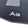 Kit 4 Tapis de sol Auto pour AUDI A3 de 2012 à 2016, 3 portes (8V), sigle A3, avec CLIPS, Neuf