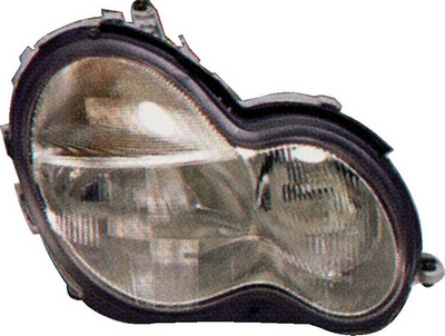 Phare Optique avant droit pour MERCEDES Classe C (W203) phase 1, 2000-2002, H7+H7, Neuf